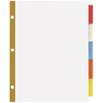 AbilityOne SKILCRAFT Insertable Tab Dividers, 5-Tab, White (7530-01-705-0459)