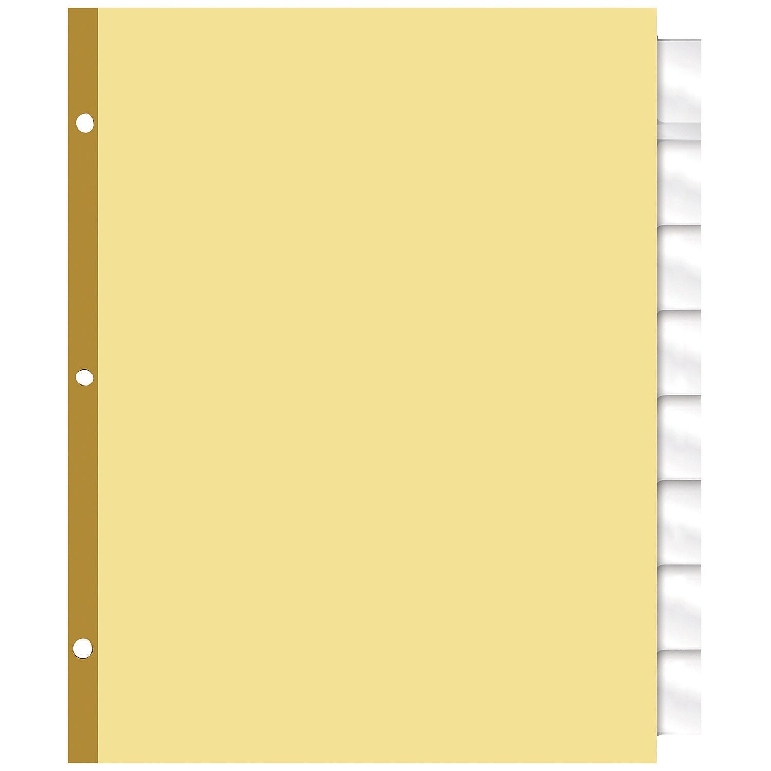 AbilityOne SKILCRAFT Insertable Tab Dividers, 8-Tab, Yellow (7530-01-703-5694)