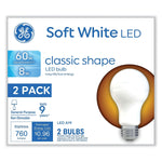 GE Classic 8 Watts Soft White LED Commercial Bulb, 2/Pack (93105686)
