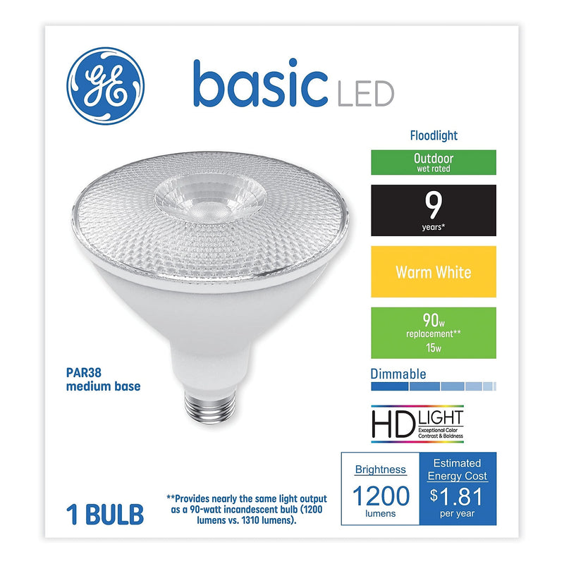 GE Basic 15 Watts Warm White LED Flood & Spot Bulb (48266)