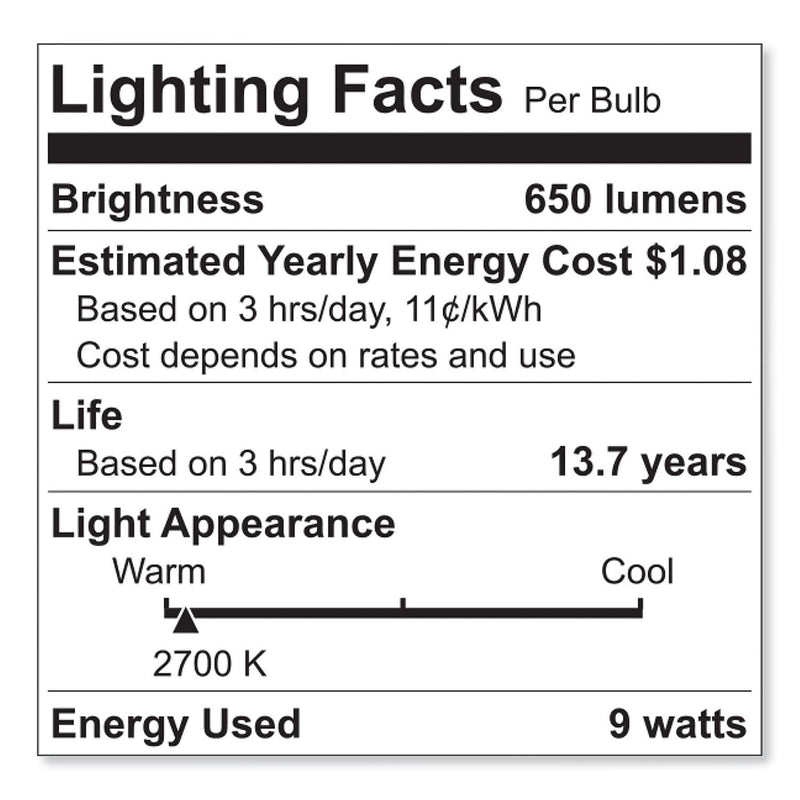 GE Reveal HD+ 9 Watts White LED Commercial Bulb, 2/Pack (30691)