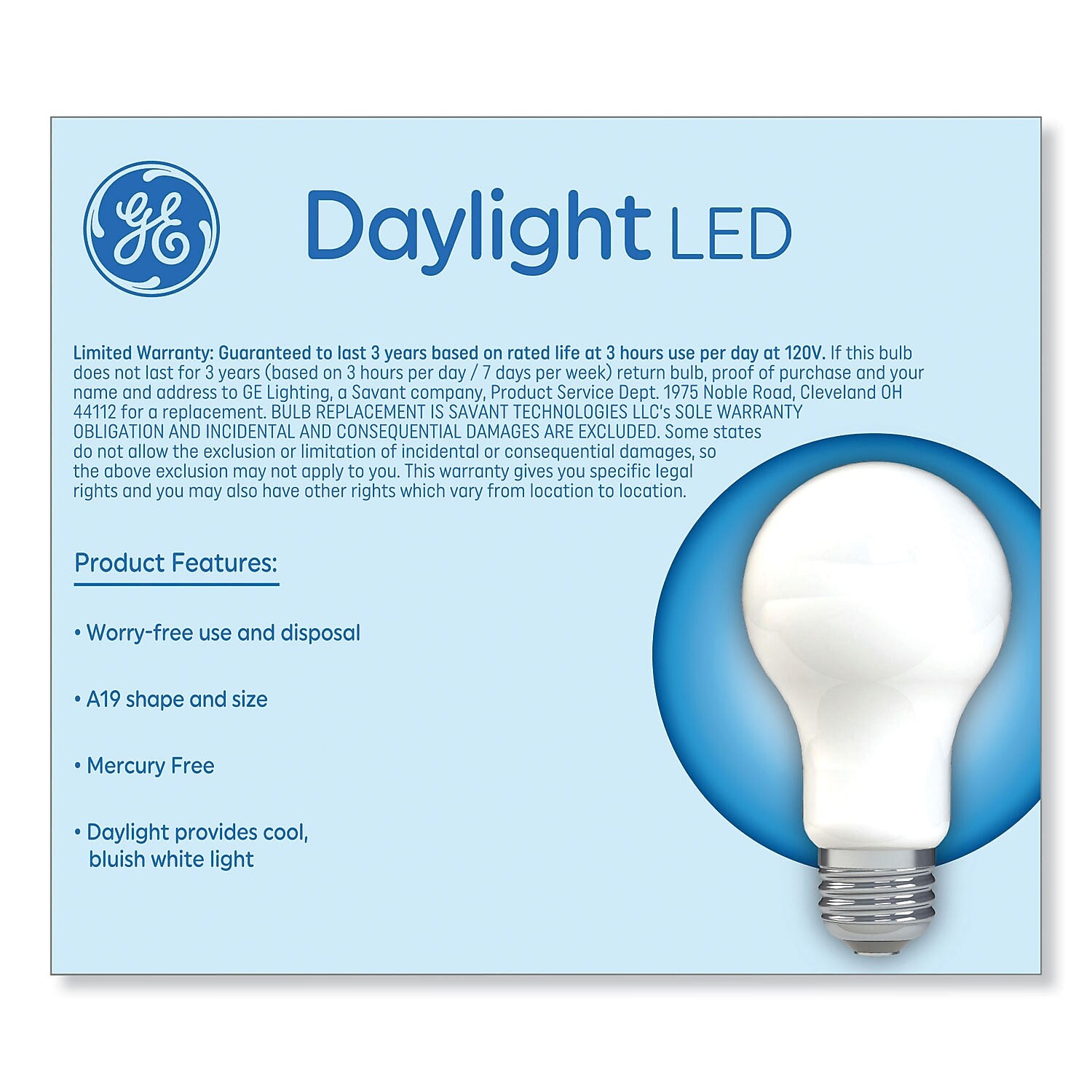 GE Classic 9 Watts Daylight LED Commercial Bulb, 2/Pack (93109035)