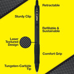 Pilot G2 Edge Premium Retractable Gel Pen, Fine Point, 0.7mm, Black Ink, Dozen (19855)