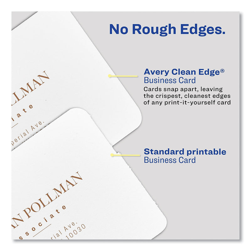 Avery Clean Edge Business Cards, 2.5" x 2.5", Matte, White, 180/Pack (35703)