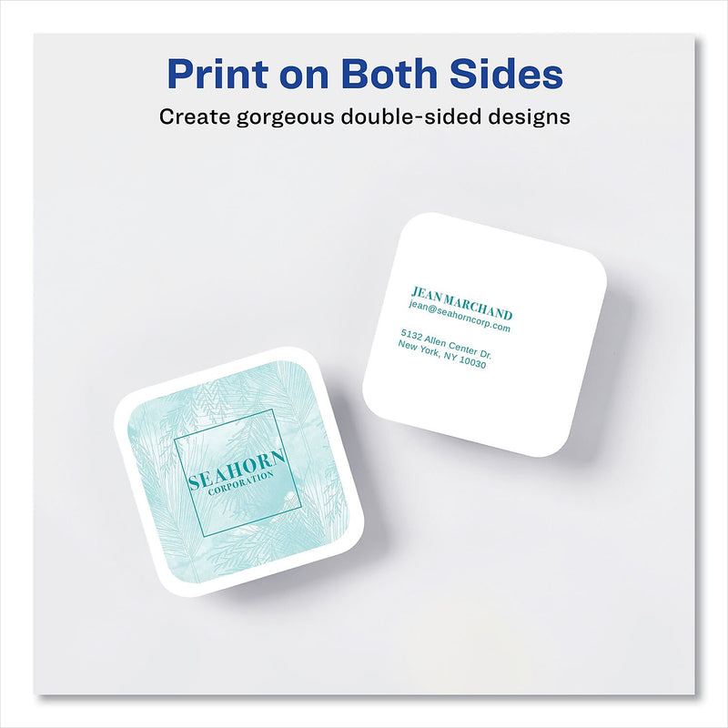 Avery Clean Edge Business Cards, 2.5" x 2.5", Matte, White, 180/Pack (35703)