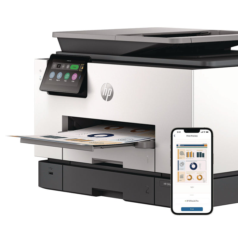 HP OfficeJet Pro 9130b Inkjet Printer, All-In-One, Print/Scan/Copy/Fax (4U555A#B1H)