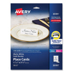 Avery 3.75" x 1.44" White/Gold Matte Table Tent, 150 Cards/Pack (35701)