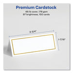 Avery 3.75" x 1.44" White/Gold Matte Table Tent, 150 Cards/Pack (35701)