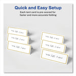 Avery 3.75" x 1.44" White/Gold Matte Table Tent, 150 Cards/Pack (35701)