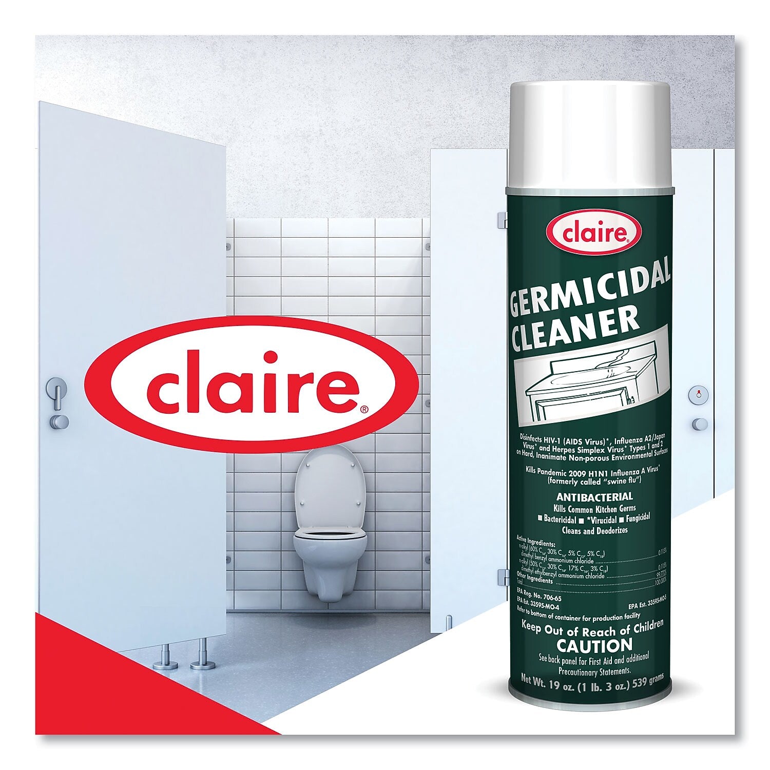 Claire Disinfecting Cleaner, Floral Scent, 19 oz. (CL873)