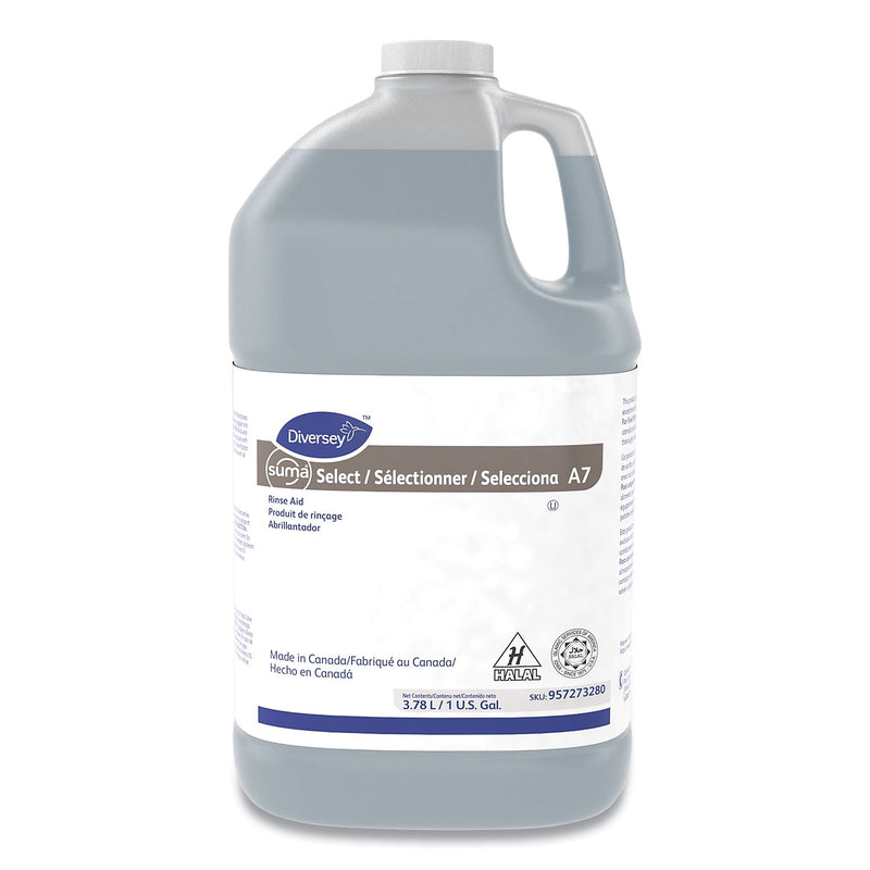 Diversey Suma Select A7 Rinse Aid, 1 gal., 4/Carton (957273280)