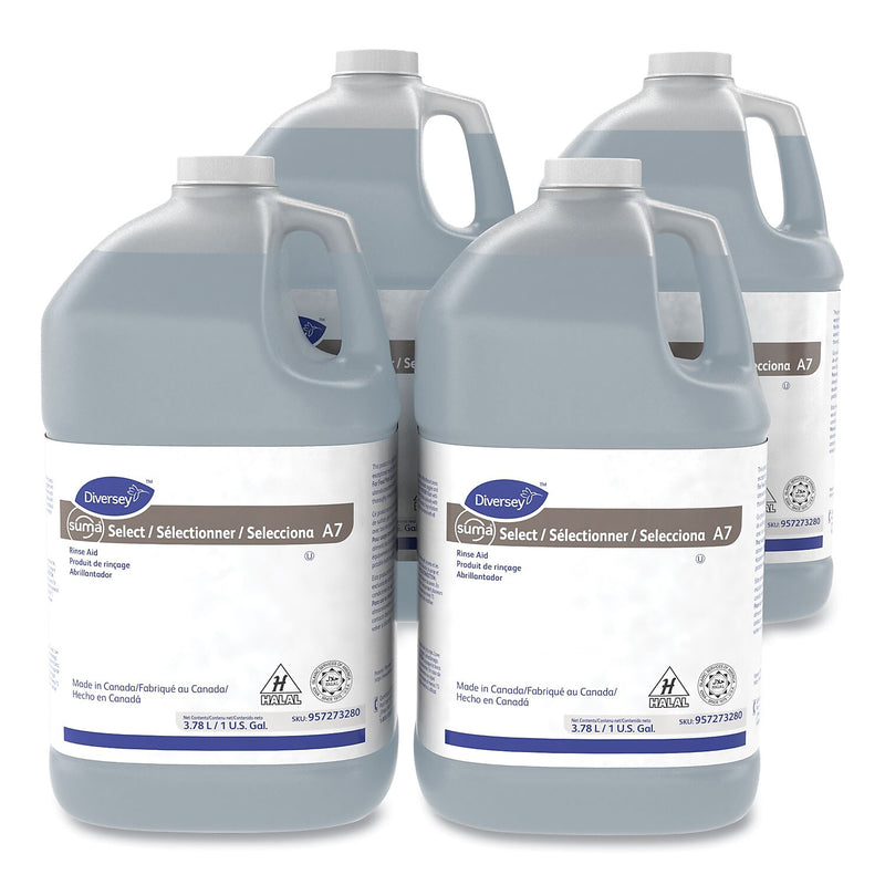 Diversey Suma Select A7 Rinse Aid, 1 gal., 4/Carton (957273280)