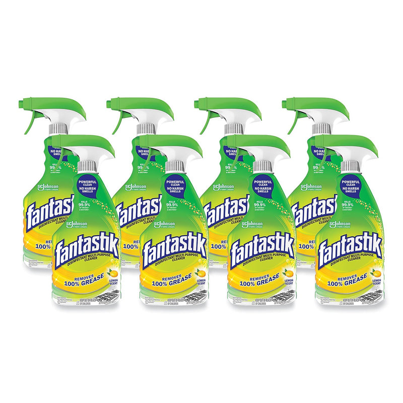 Fantastik Disinfecting Multi-Purpose Cleaner Degreaser, Lemon Scent, 32 oz., 8/Carton (366094)