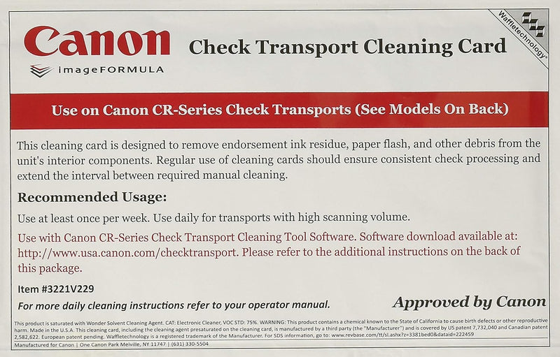 Canon 1904V566 Cleaning Card, 15/Box (3221V229)