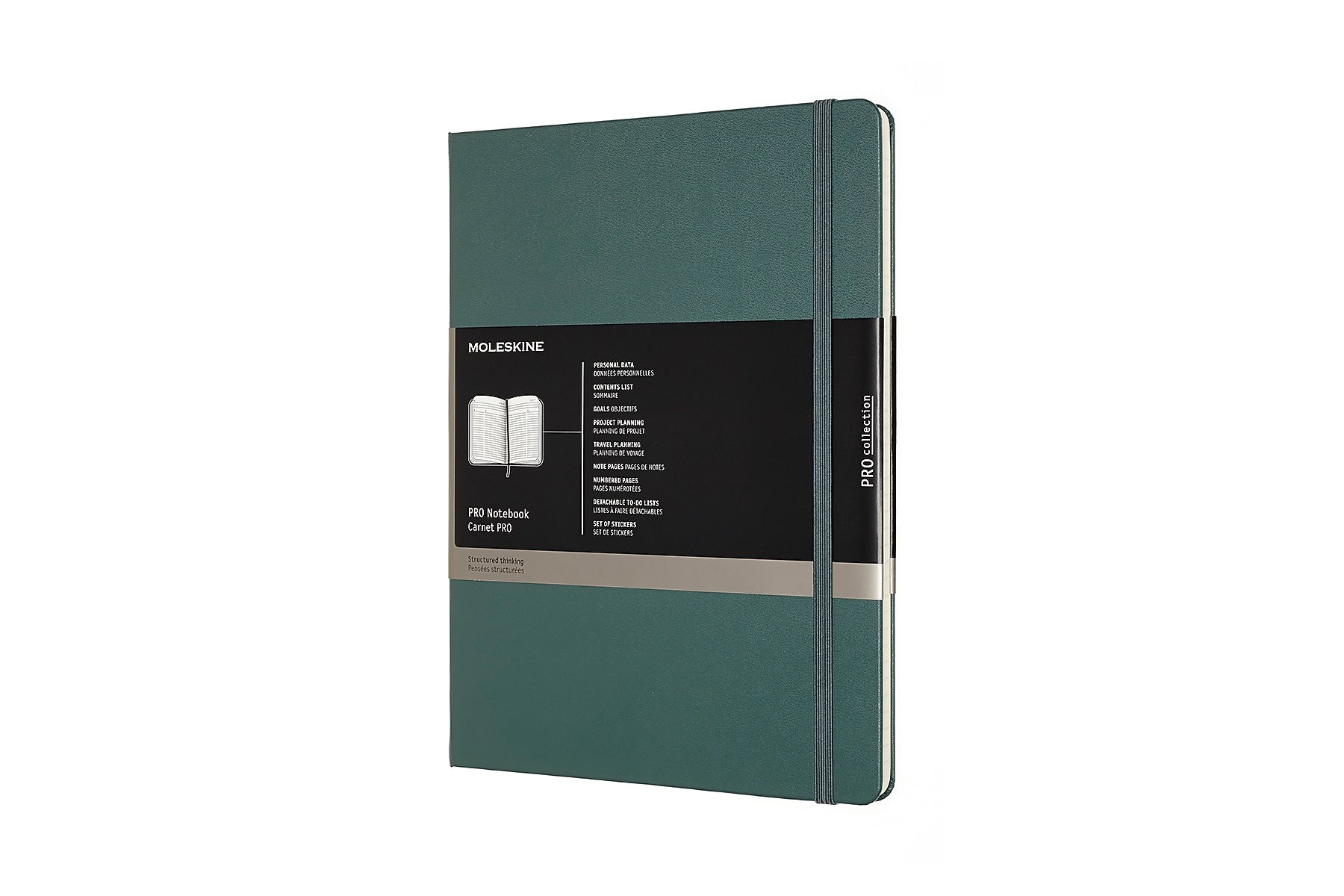 Moleskine Pro XL 1-Subject Professional Notebook, 7.5" x 9.75", Narrow Ruled, 192 Sheets, Green (620817)