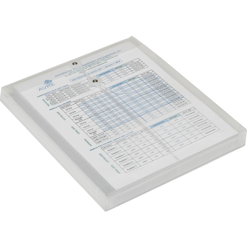 AbilityOne SKILCRAFT String Close Poly Booklet Envelope Jackets, Booklet, Letter, String Tie, Polypropylene, 5/Pack, Clear