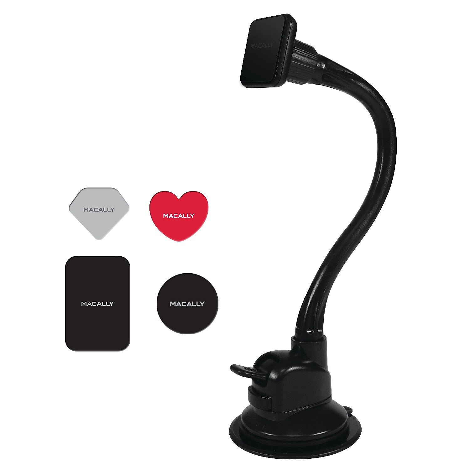 Macally Magnetic Cell Phone Car Dashboard Mount, Black (MGRIPMAGXL)