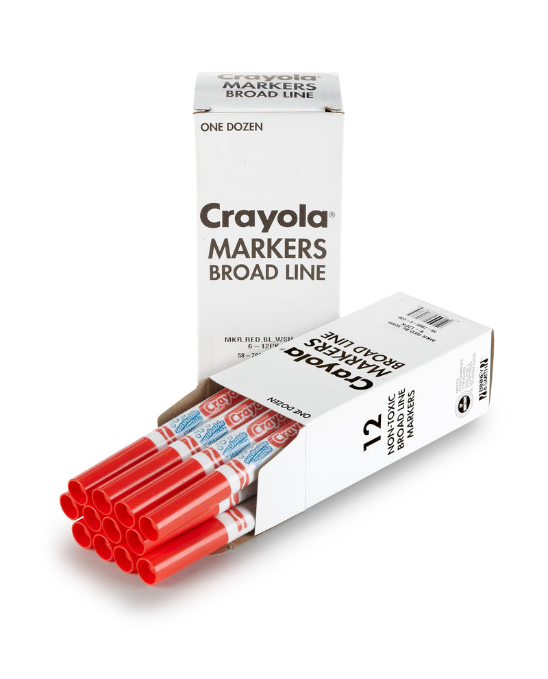 Crayola® Washable Broad Line Bulk Markers, 12 Pack, Red (58-7800-038)