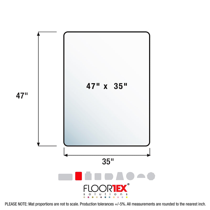 Floortex Ultimat Cleartex Carpet Chair Mat, 35" x 47", Designed for Medium-Pile Carpet, Clear Polycarbonate (118923ER)