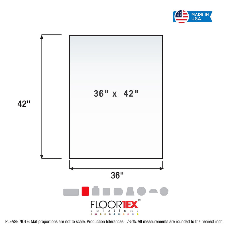 Floortex Glaciermat Carpet & Hard Floor Chair Mat, 36" x 42", Crystal Clear Glass (FC123642EG)
