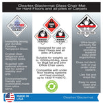 Floortex Glaciermat Carpet & Hard Floor Chair Mat, 36" x 42", Crystal Clear Glass (FC123642EG)