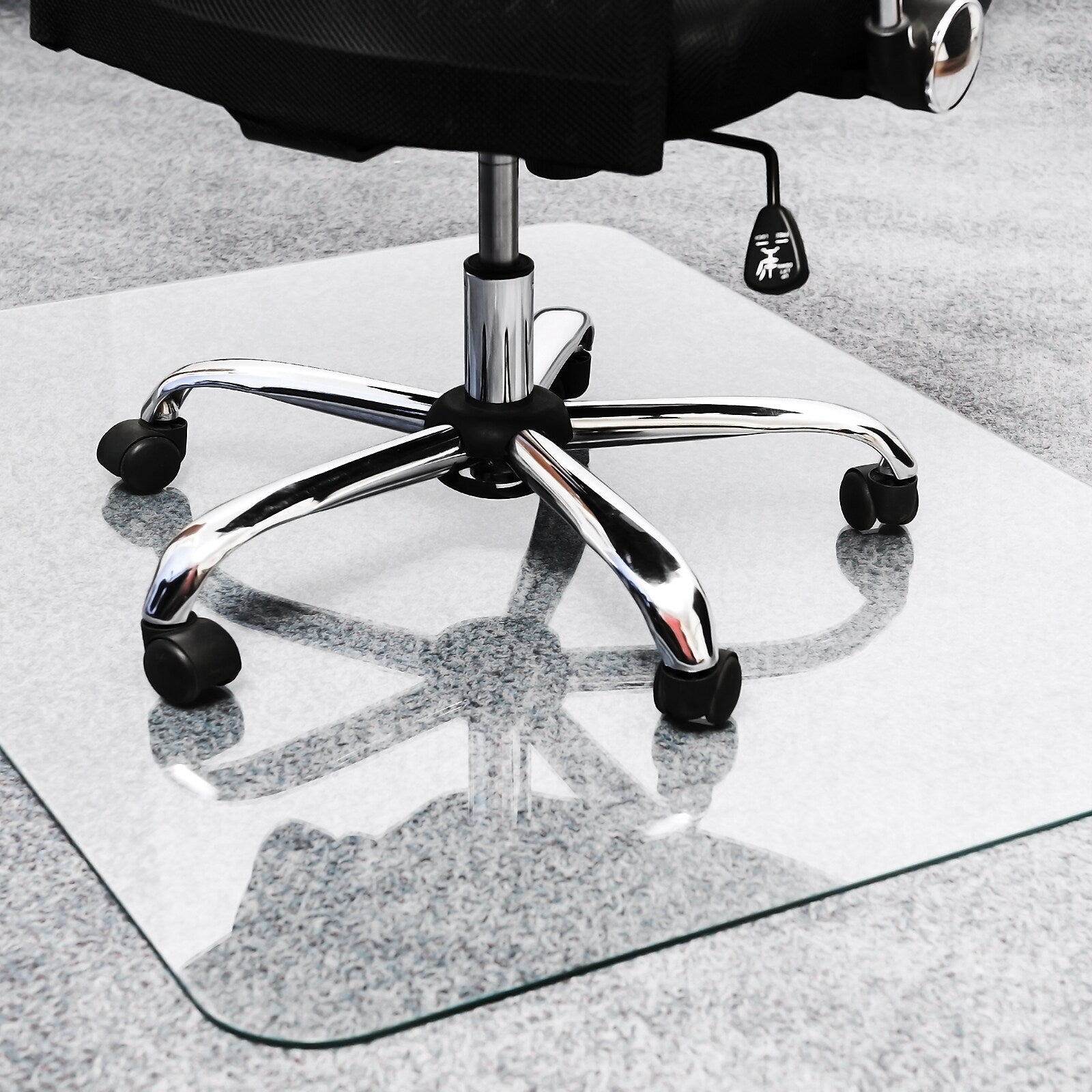 Floortex Glaciermat Carpet & Hard Floor Chair Mat, 36" x 48", Crystal Clear Glass (FC123648EG)