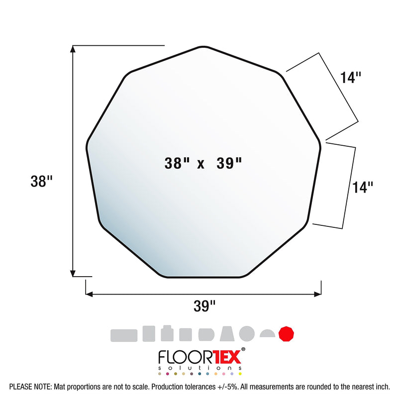 Floortex 9Mat Hard Floor Gaming Chair Mat, 38" x 39", Pink Polycarbonate (FC121001009RC)