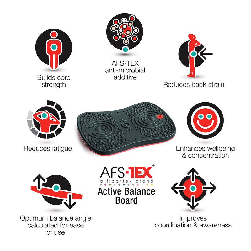 Floortex AFS-TEX Anti-Fatigue Balance Board, Midnight Black, 300 lbs. Capacity (FCWB1420ABK)