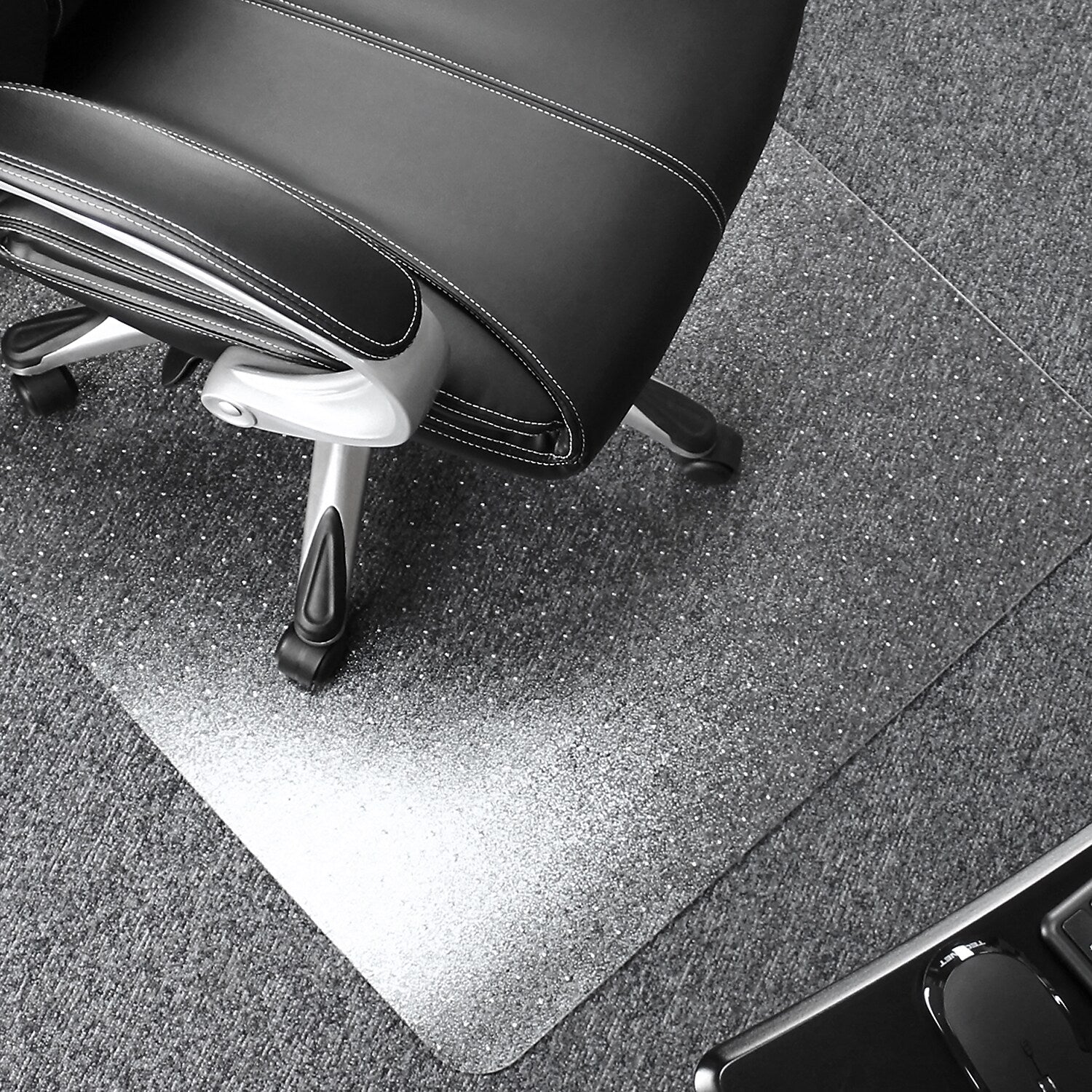 Floortex Ultimat Cleartex Carpet Chair Mat, 48" x 60", Designed for Medium-Pile Carpet, Clear Polycarbonate (1115223ER)