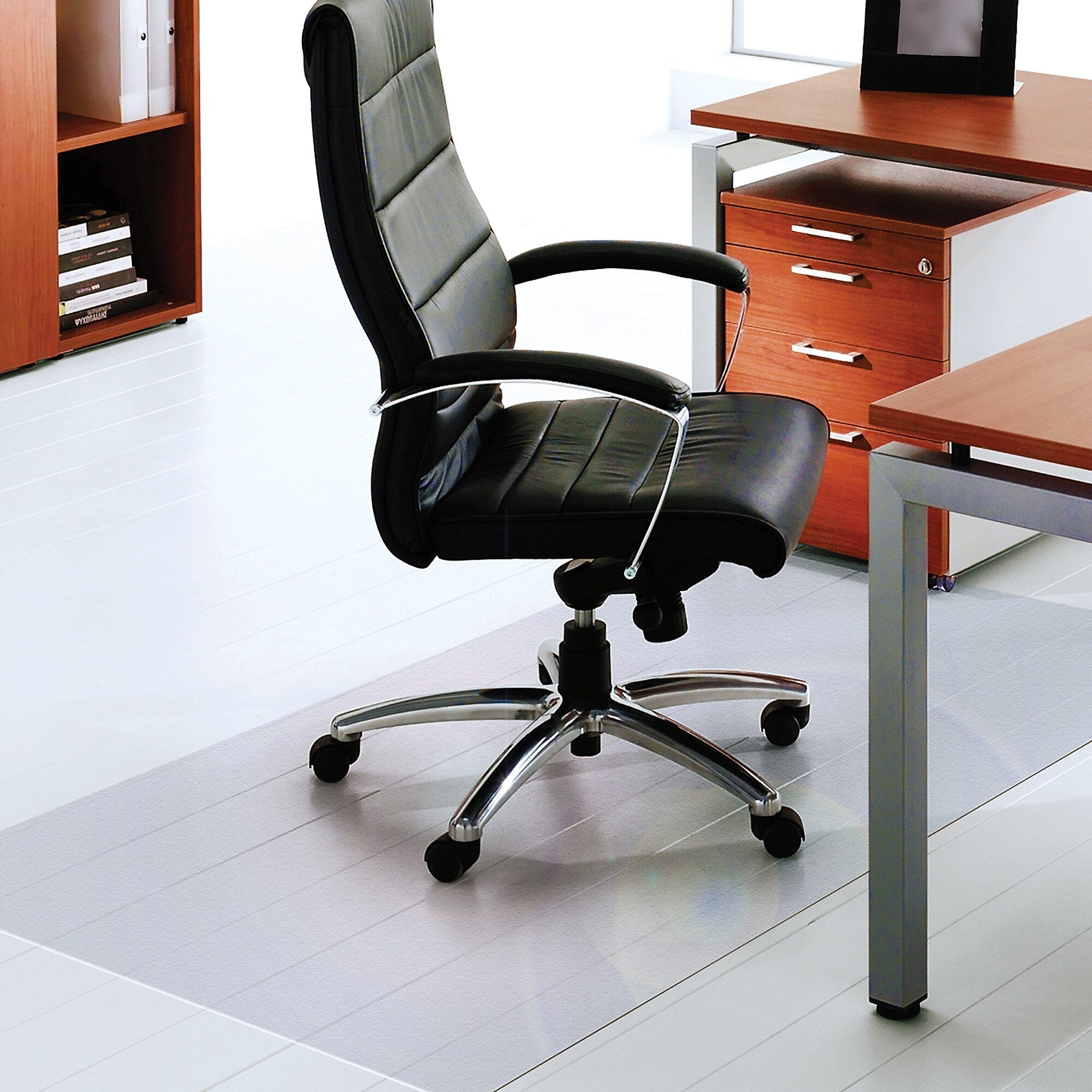 Floortex Cleartex Ultimat XXL Hard Floor Chair Mat, 60" x 60", Clear Polycarbonate (1215015019ER)