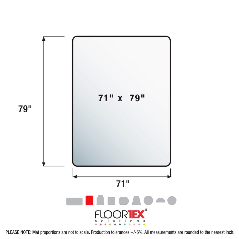 Floortex Cleartex Ultimat Hard Floor Chair Mat, 71" x 79", Clear Polycarbonate (1218020019ER)
