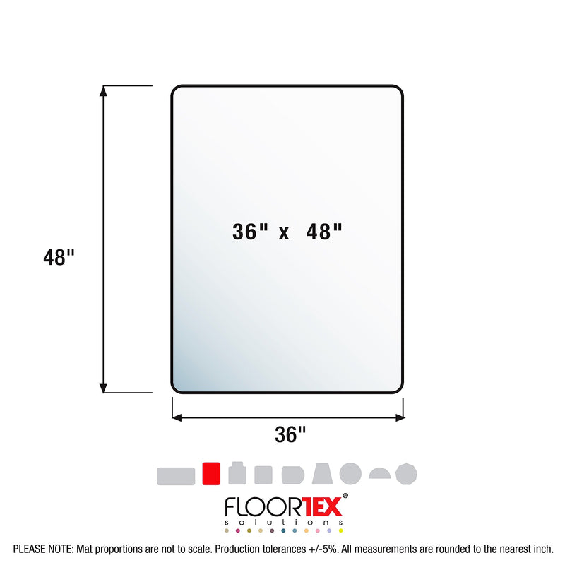 Floortex Cleartex Advantagemat Carpet Chair Mat, 36" x 48'', Low-Pile, Clear (PF119225EV)