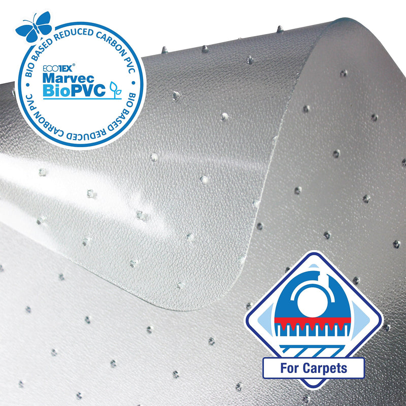 Floortex Ecotex Carpet Chair Mat, 29" x 47", Designed for Low-Pile Carpet, Clear Marvec BioPVC (NCCMFLFG0001)