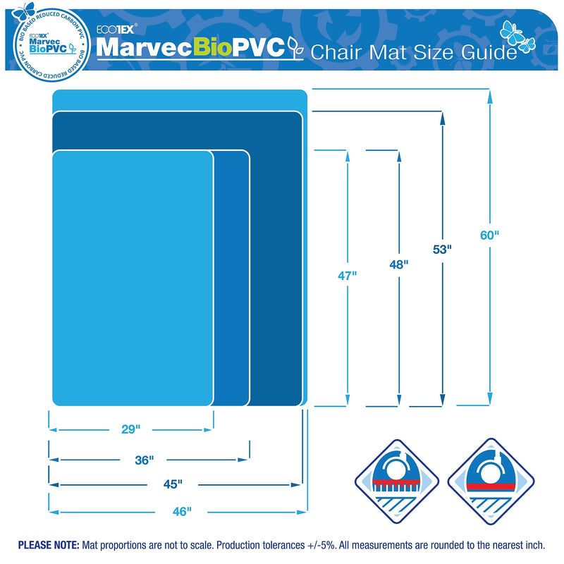 Floortex Ecotex Hard Floor Chair Mat, 29" x 47", Clear Marvec BioPVC (NCCMFLFS0001)