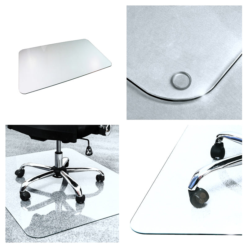 Floortex Glaciermat Carpet & Hard Floor Chair Mat, 36" x 40", Crystal Clear Glass (NCCMFLGL0012)