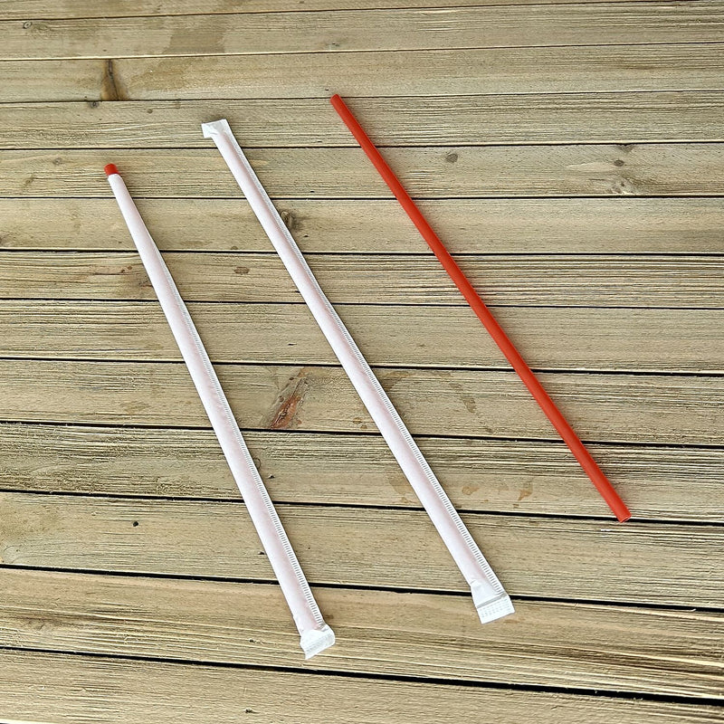 Boardwalk Individually Wrapped Red Plastic Straws, 2000/Carton (BWKJSTW1025RED)