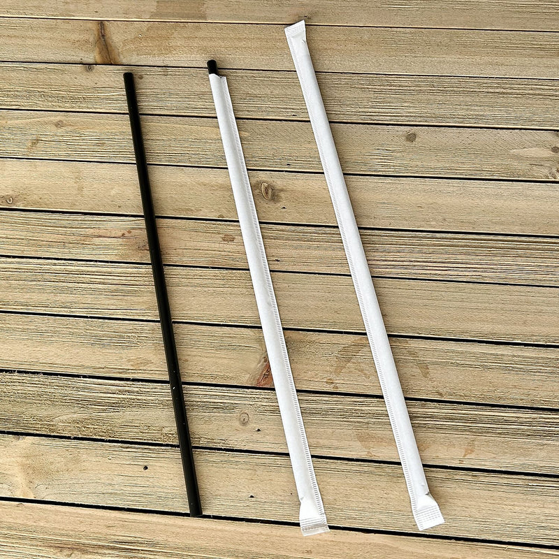 Boardwalk Individually Wrapped Black Plastic Straws, 1200/Carton (BWKGST1025BK)