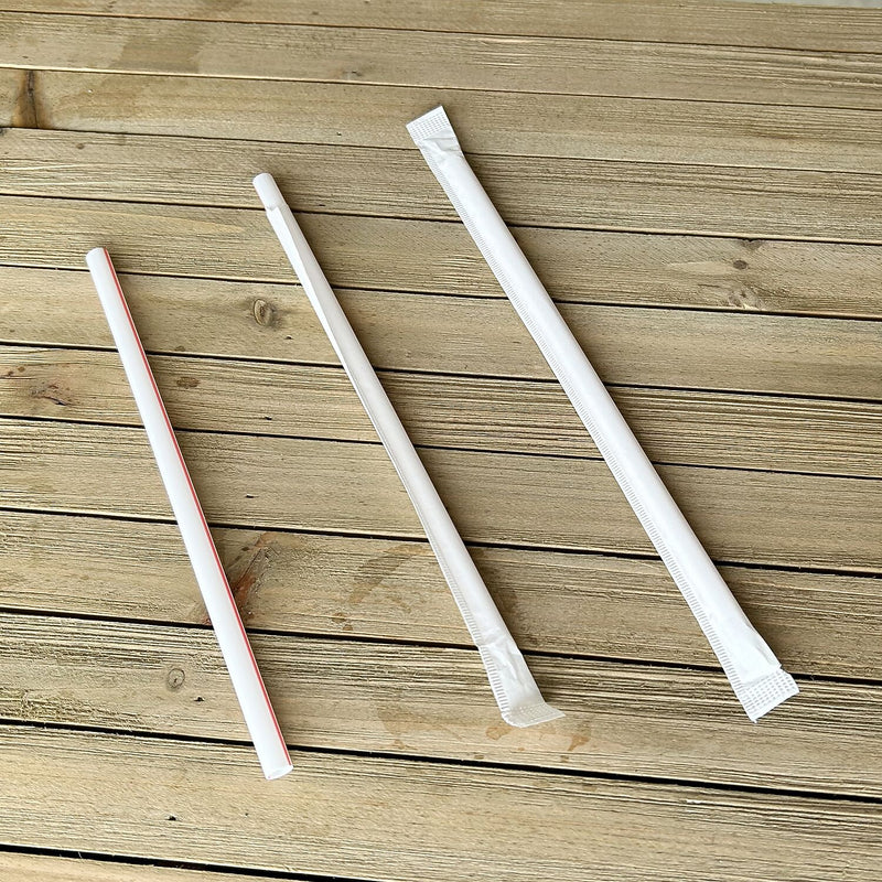 Boardwalk Individually Wrapped Red/White Striped Plastic Straws, 7200/Carton (BWKGSTW775RW)