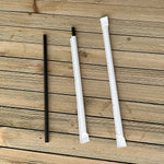 Boardwalk Individually Wrapped Black Paper Straws, 1280/Carton (BWKPPRSTRWBLIW)