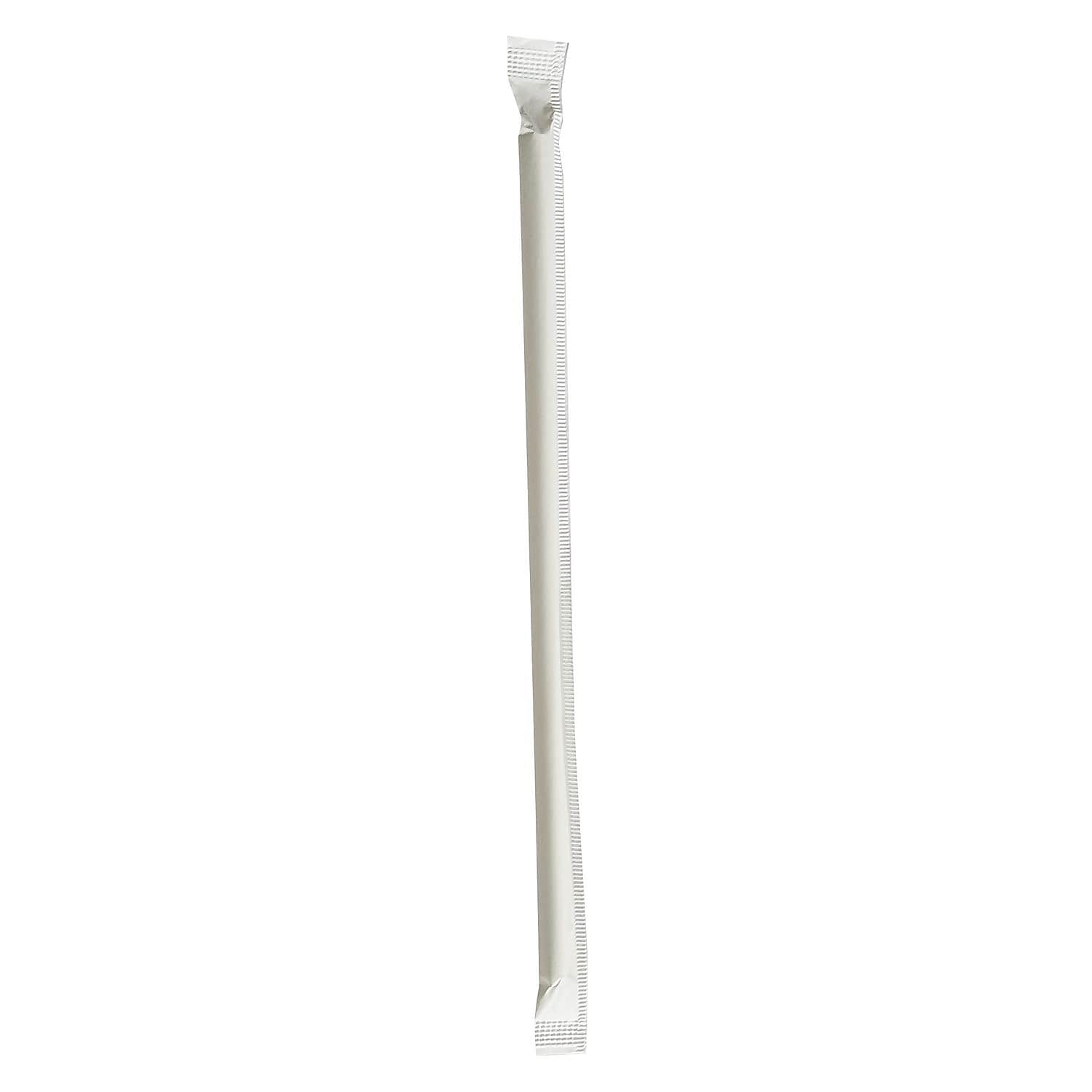 Boardwalk Individually Wrapped White Paper Straws, 1280/Carton (BWKPPRSTRWIW)