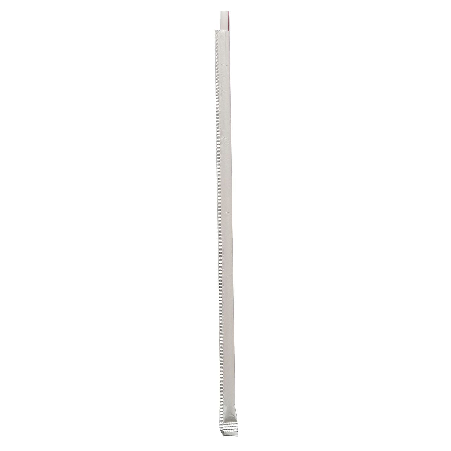 Boardwalk Individually Wrapped Red/White Striped Plastic Straws, 1200/Carton (BWKGST1025RW)