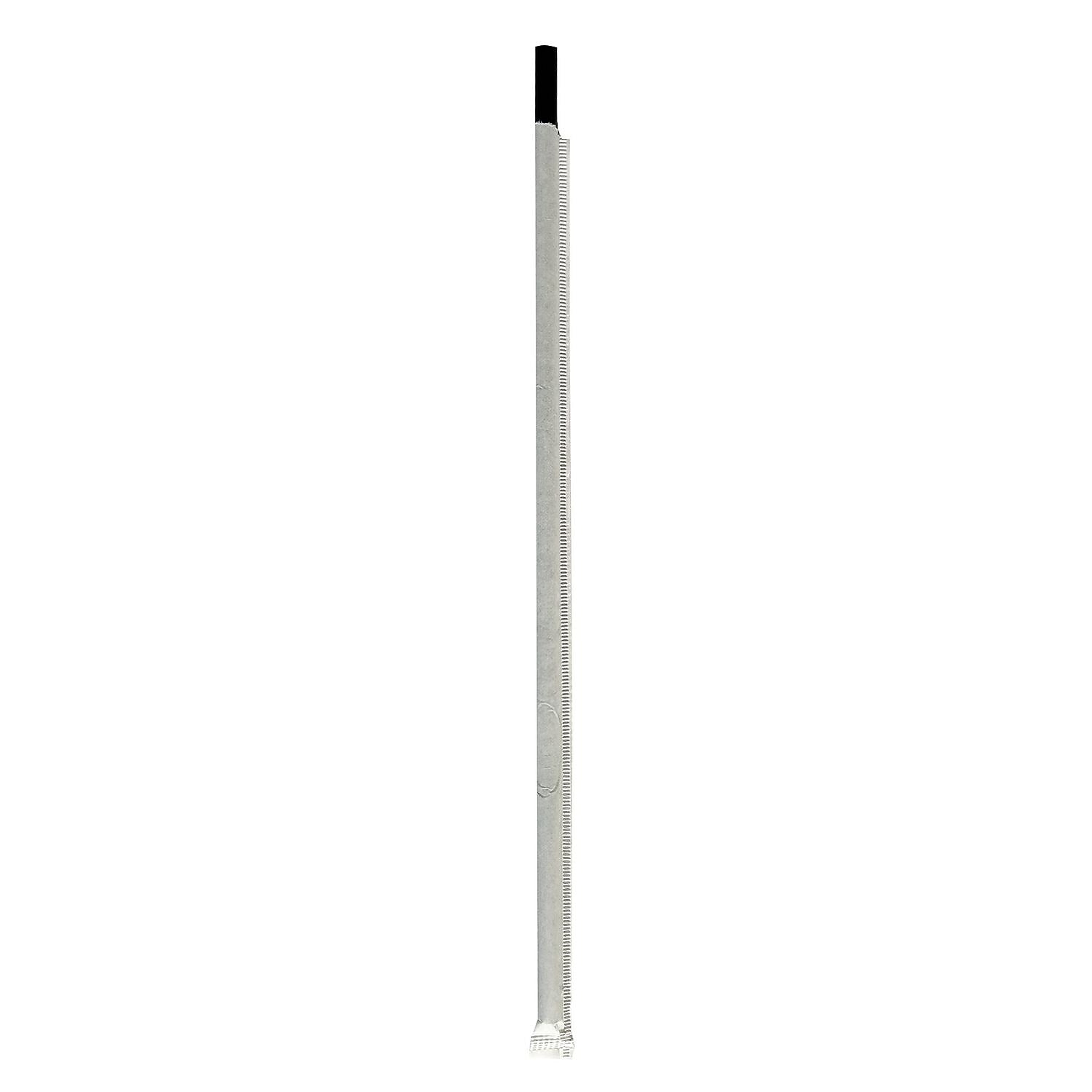 Boardwalk Individually Wrapped Black Plastic Straws, 2000/Carton (BWKJSTW1025BK)