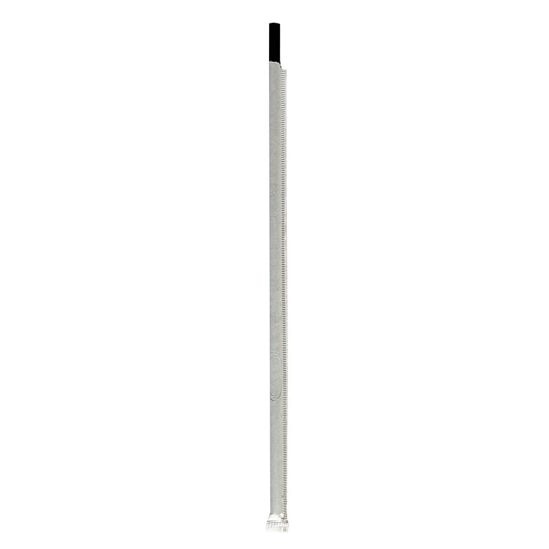 Boardwalk Individually Wrapped Black Plastic Straws, 2000/Carton (BWKJSTW1025BK)