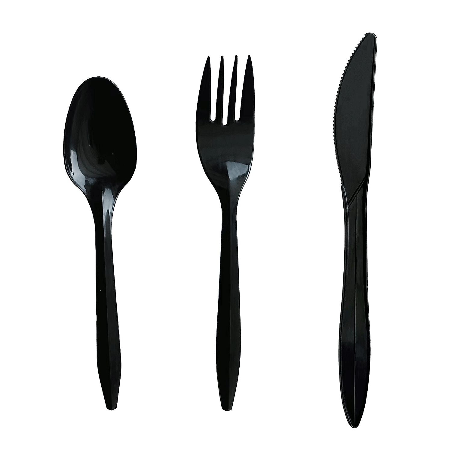 Boardwalk Individually Wrapped Plastic Cutlery Sets, Medium-Weight, Black, 250 Pieces/Carton (BWK3KITBLPS)