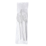 Boardwalk Individually Wrapped Plastic Cutlery Sets, Medium-Weight, White, 250 Pieces/Carton (BWK3KITWHPS)