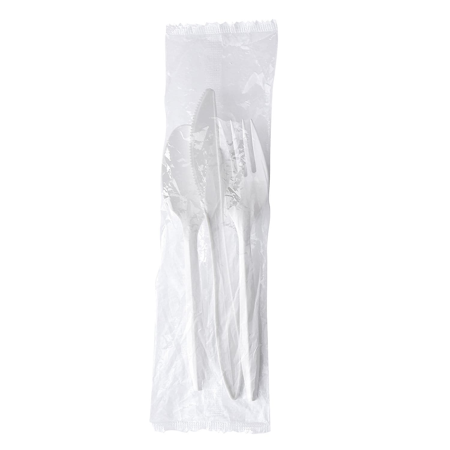 Boardwalk Individually Wrapped Plastic Cutlery Sets, Medium-Weight, White, 250 Pieces/Carton (BWK3KITWHPS)