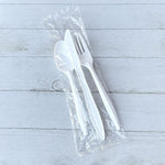 Boardwalk Individually Wrapped Plastic Cutlery Sets, Medium-Weight, White, 250 Pieces/Carton (BWK3KITWHPS)