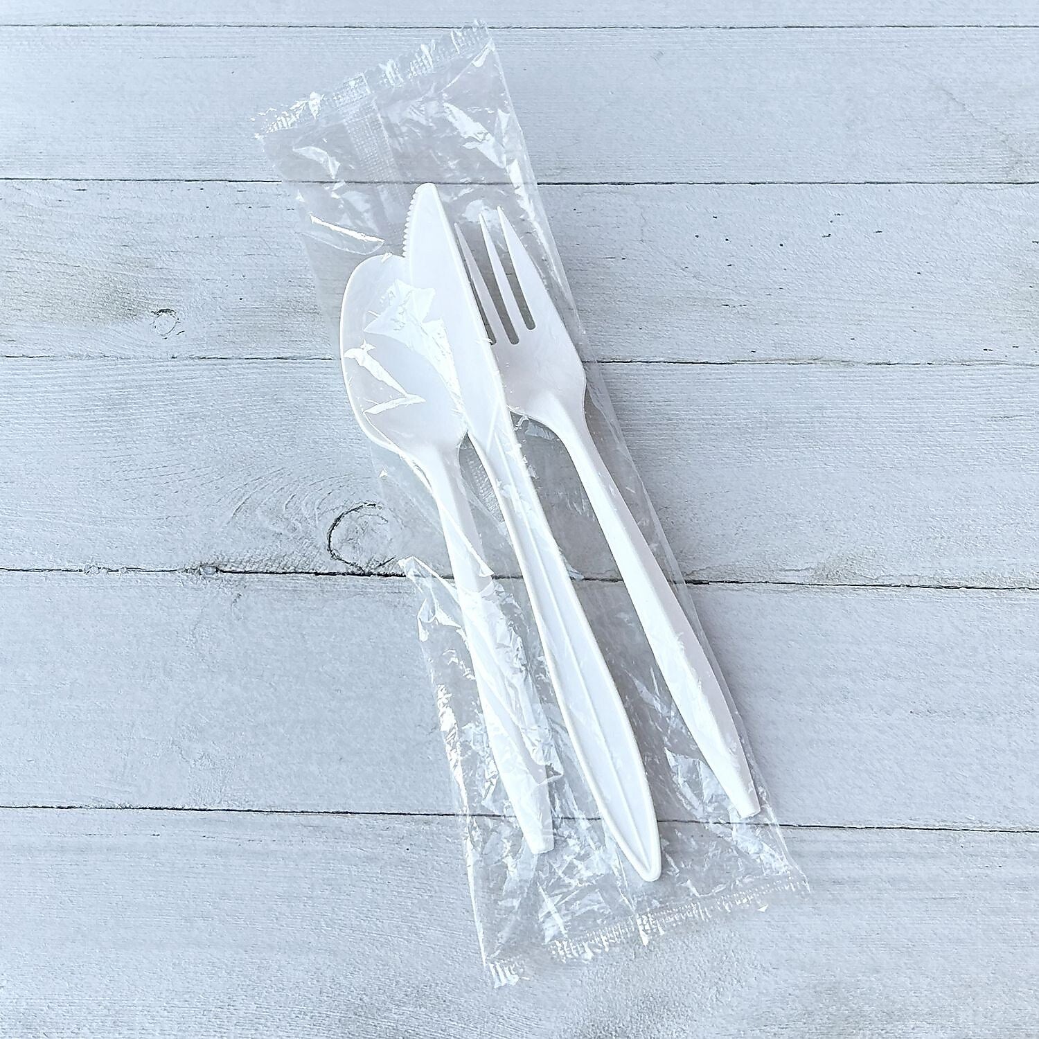 Boardwalk Individually Wrapped Plastic Cutlery Sets, Medium-Weight, White, 250 Pieces/Carton (BWK3KITWHPS)