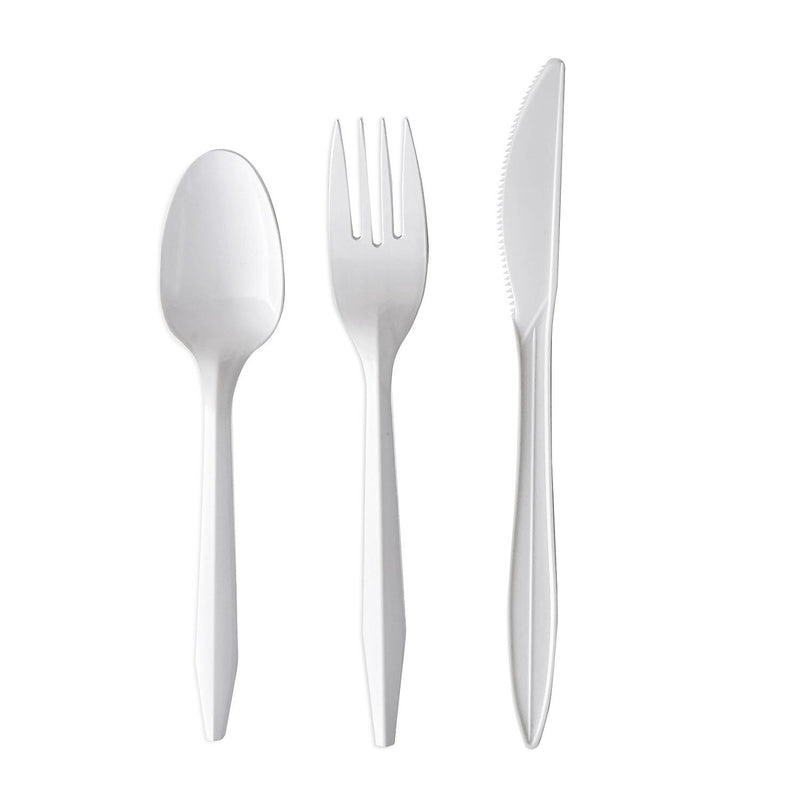 Boardwalk Individually Wrapped Plastic Cutlery Sets, Medium-Weight, White, 250 Pieces/Carton (BWK3KITWHPS)