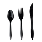 Boardwalk Individually Wrapped Plastic Cutlery Sets, Medium-Weight, Black, 250 Pieces/Carton (BWK4KITBLPP)